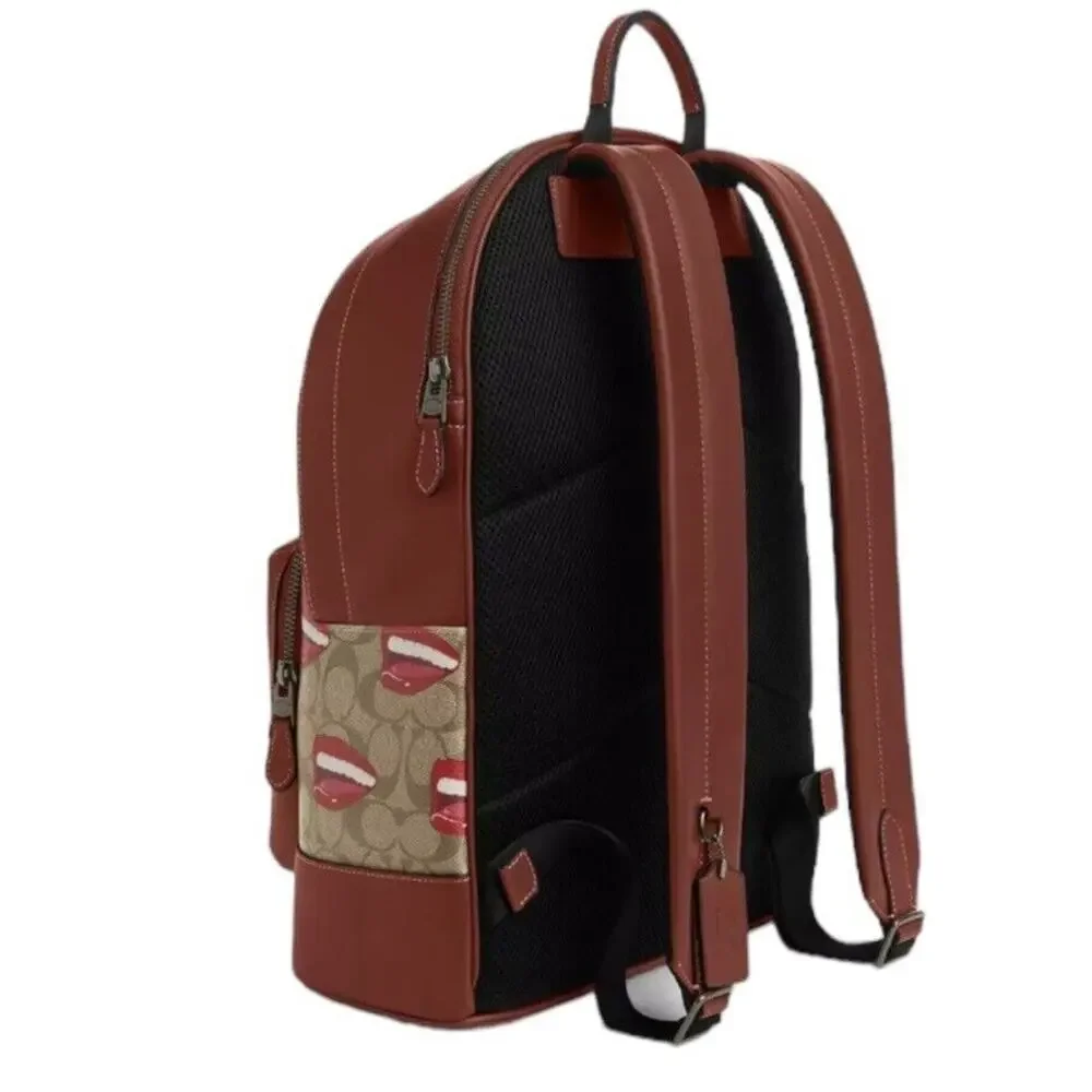 NWT Coach X Tom Wesselmann West Backpack Red Terracotta Signature Canvas CQ084